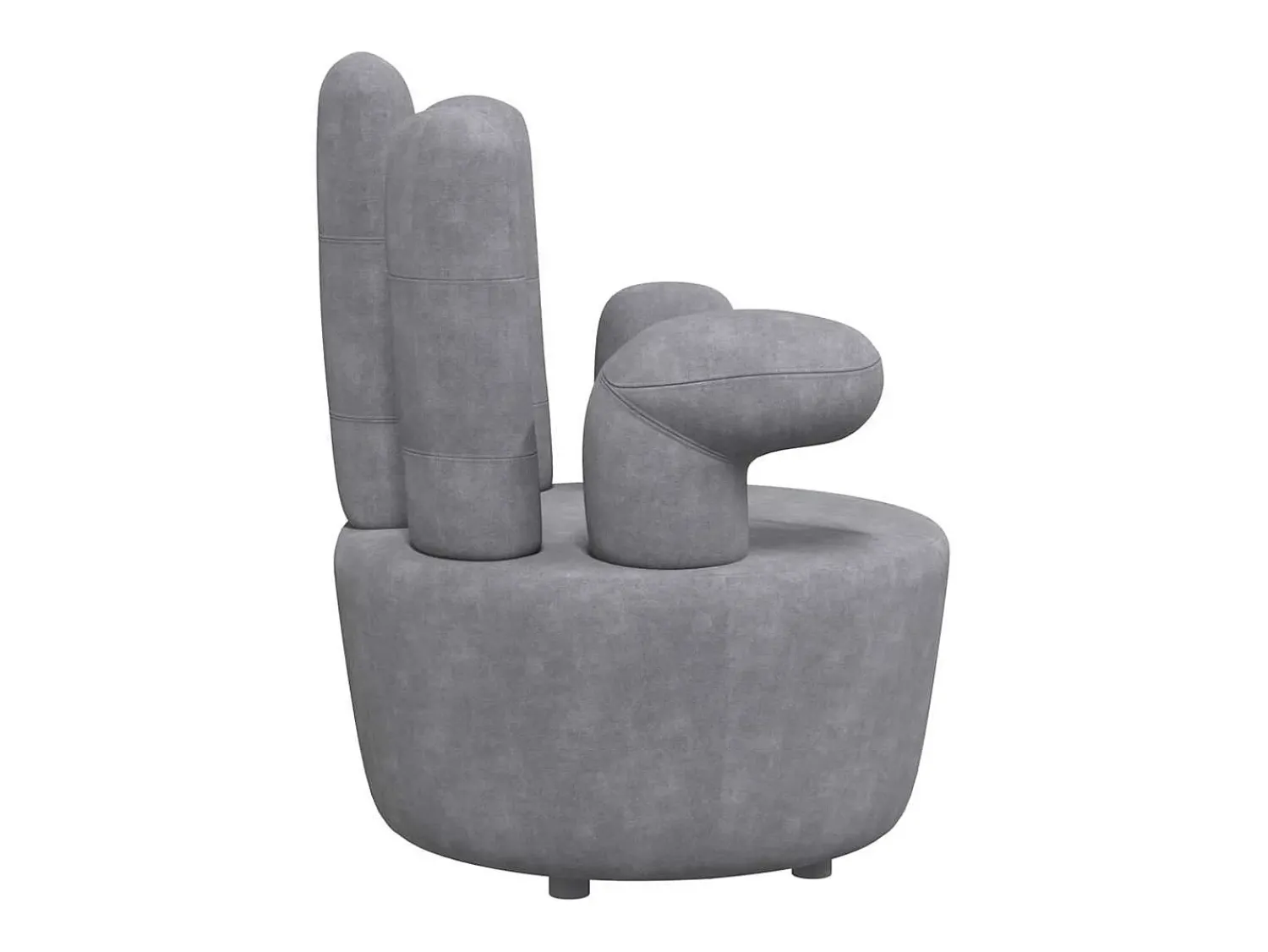 Poltrona*vidaxl Cadeira em forma de mão veludo Cinzento