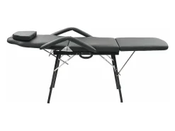 Discount Cadeira esteticista portátil couro artificial 185x78x76cm PT543844 Preto