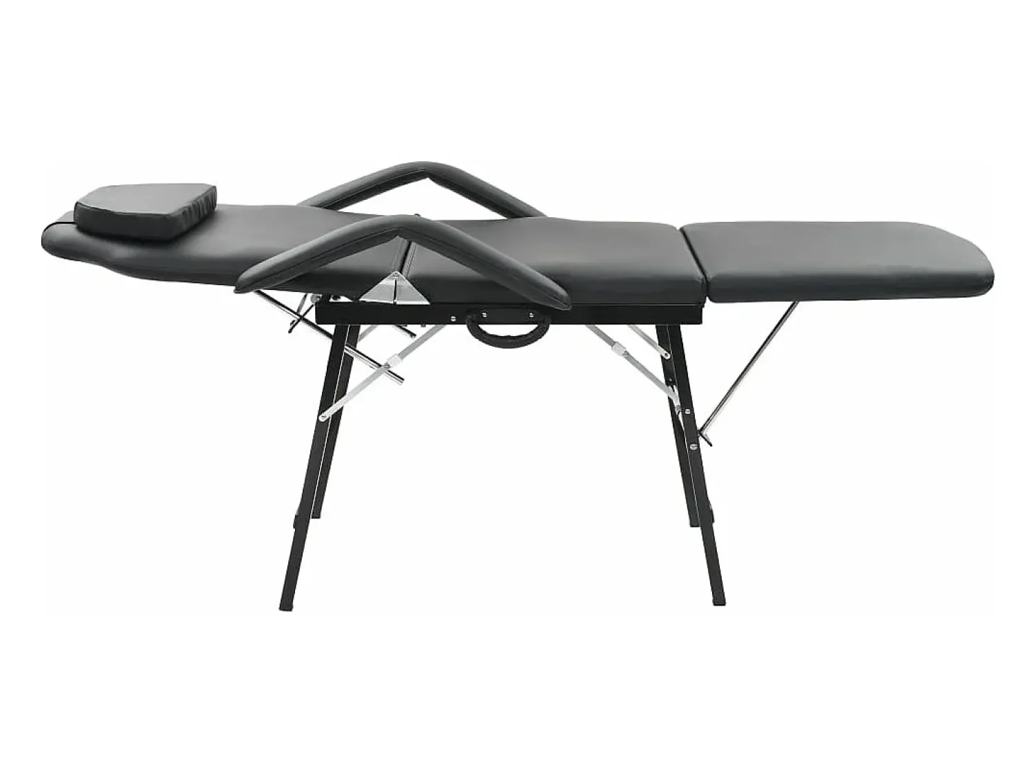 Discount Cadeira esteticista portátil couro artificial 185x78x76cm PT543844 Preto