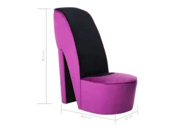 Poltrona* Cadeira estilo sapato de salto alto veludo roxo SHL474444 Violeta