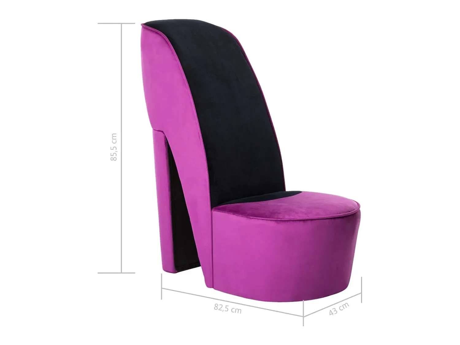 Poltrona* Cadeira estilo sapato de salto alto veludo roxo SHL474444 Violeta
