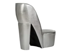 Cadeira estilo sapato de salto alto couro artificial SHL338281 Prateado