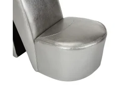 Cadeira estilo sapato de salto alto couro artificial SHL338281 Prateado