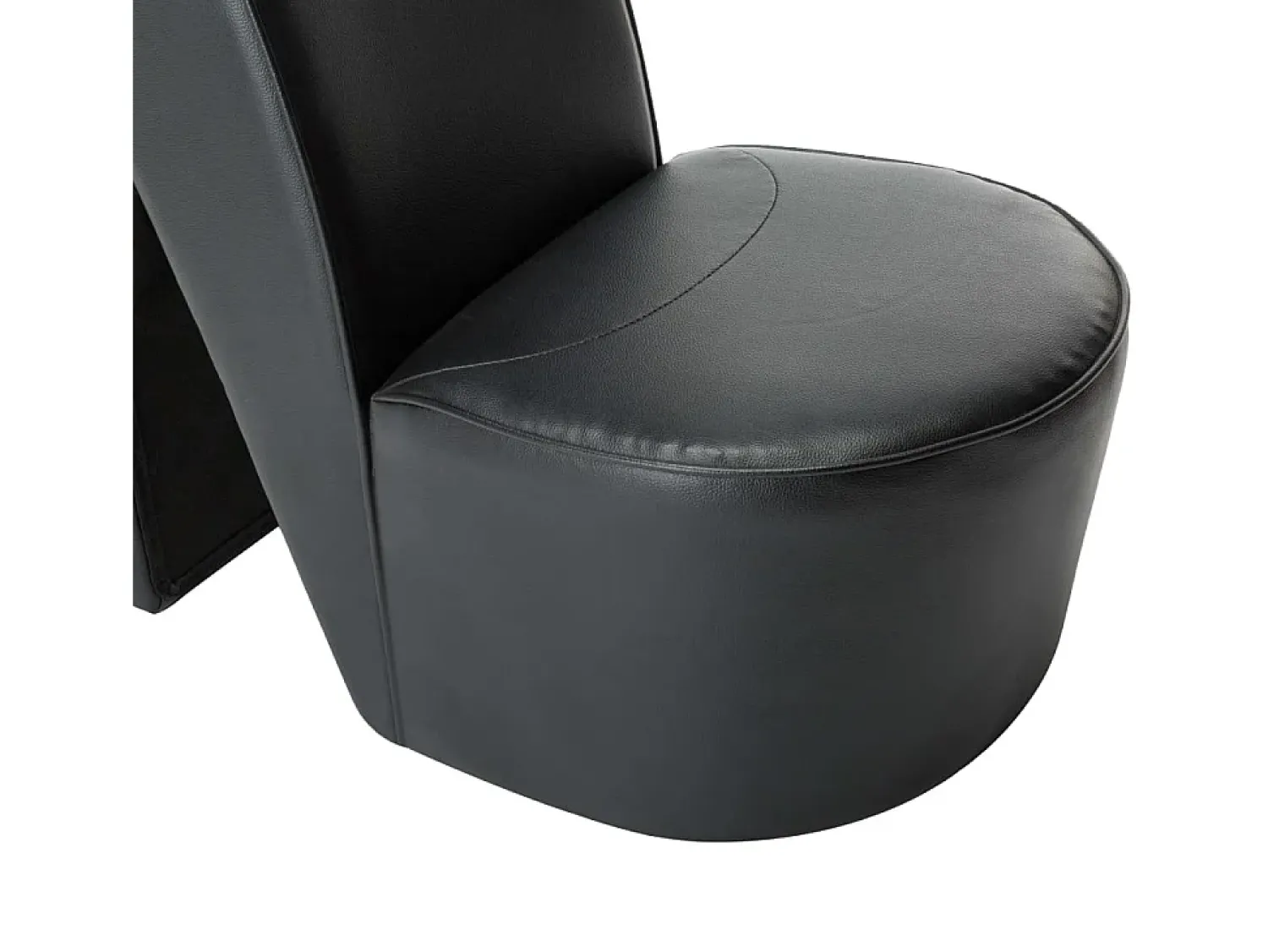 New vidaxl Cadeira estilo sapato de salto alto couro artificial Preto