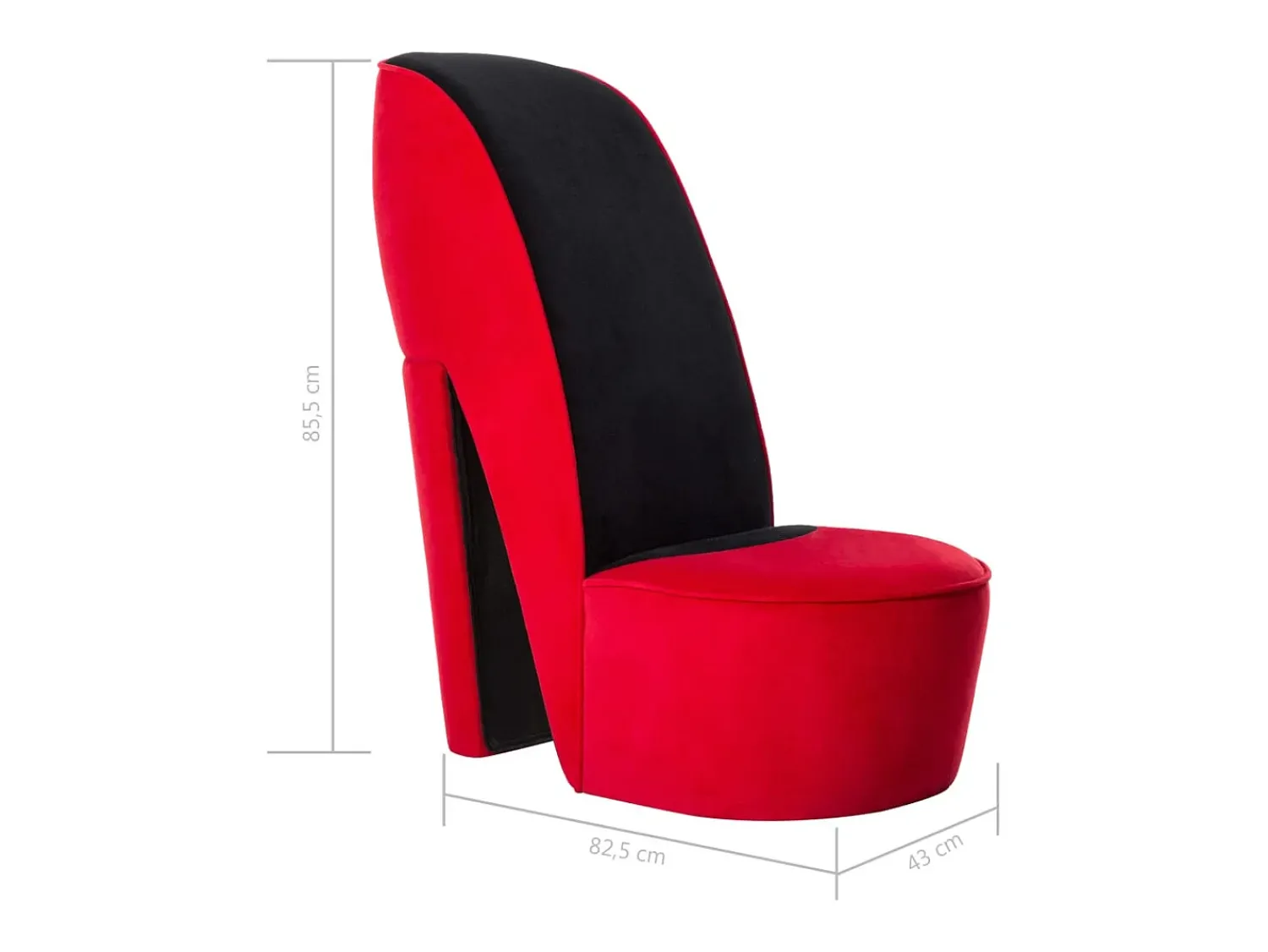 Cadeira estilo sapato de salto alto veludo SHL538473^ Poltrona