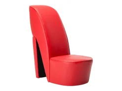 Poltrona* Cadeira estilo sapato de salto alto couro artificial SHL330241 Vermelho