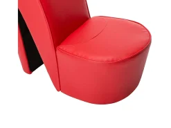 Discount vidaxl Cadeira estilo sapato de salto alto couro artificial Vermelho