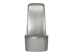 New vidaxl Cadeira estilo sapato de salto alto couro artificial Prateado