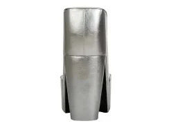 New vidaxl Cadeira estilo sapato de salto alto couro artificial Prateado
