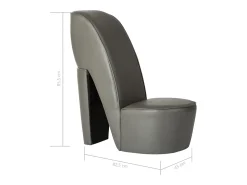 Outlet Cadeira estilo sapato de salto alto couro artificial SHL365564 Cinzento