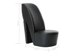 Poltrona* Cadeira estilo sapato de salto alto couro artificial SHL33095 Preto