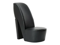 Poltrona* Cadeira estilo sapato de salto alto couro artificial SHL33095 Preto