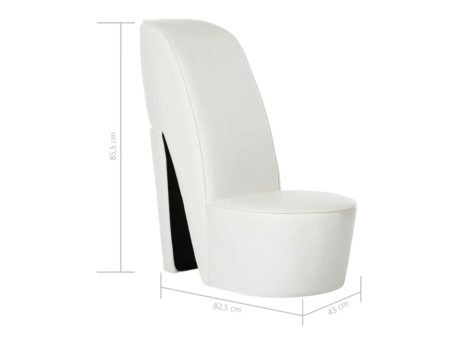 Cadeira estilo sapato de salto alto couro artificial SHL250242^ Poltrona