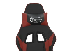 Poltrona|vidaxl Cadeira gaming +apoio pés couro artificial preto/ tinto Vermelho