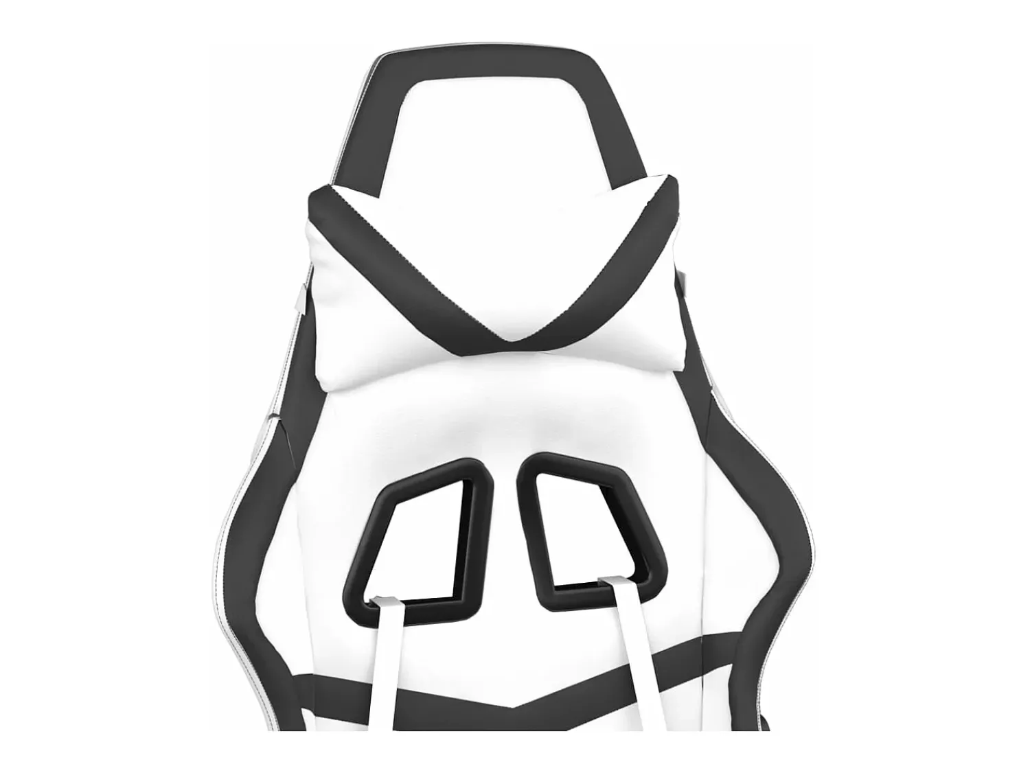 Poltrona|vidaxl Cadeira gaming c/ apoio p/ pés couro artificial e branco Preto