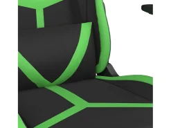 New vidaxl Cadeira gaming c/ apoio pés couro artificial preto e Verde