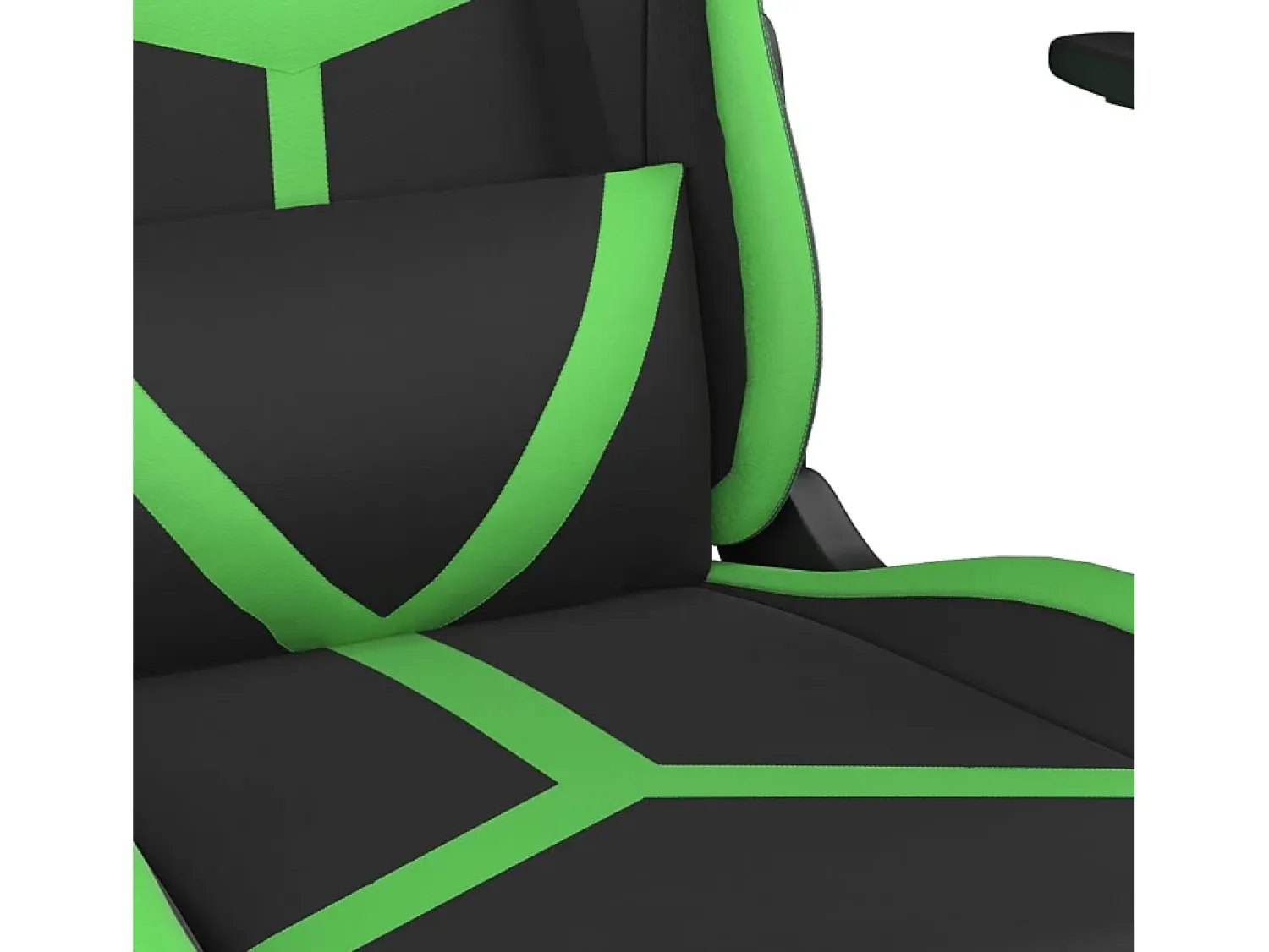 New vidaxl Cadeira gaming c/ apoio pés couro artificial preto e Verde