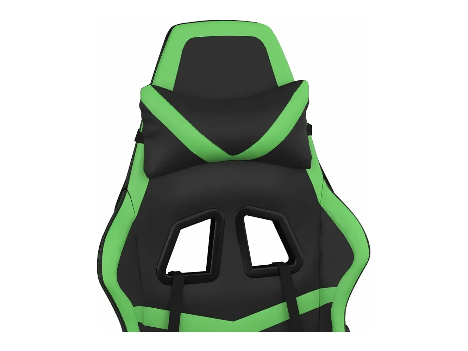 New vidaxl Cadeira gaming c/ apoio pés couro artificial preto e Verde