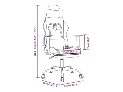 Poltrona*vidaxl Cadeira gaming c/ apoio pés couro artificial preto e Vermelho
