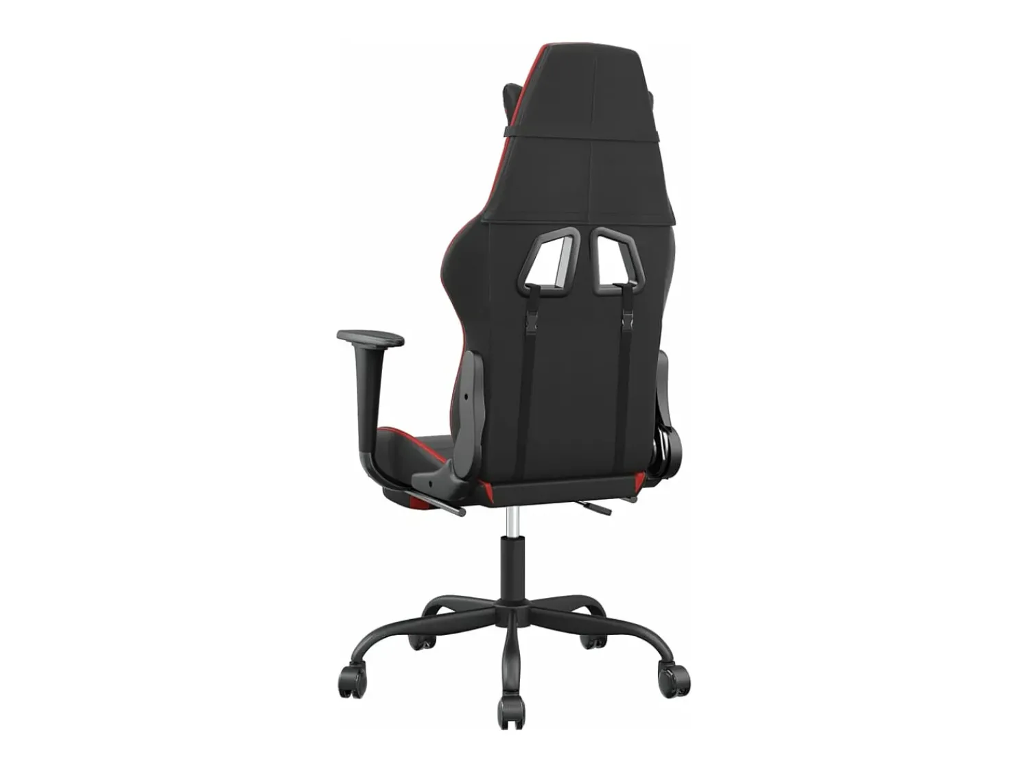 Poltrona*vidaxl Cadeira gaming c/ apoio pés couro artificial preto e Vermelho