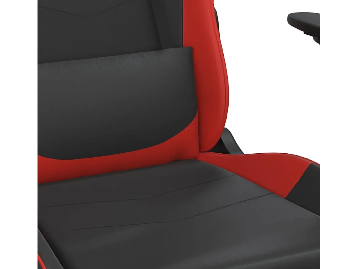 Poltrona*vidaxl Cadeira gaming c/ apoio pés couro artificial preto e Vermelho
