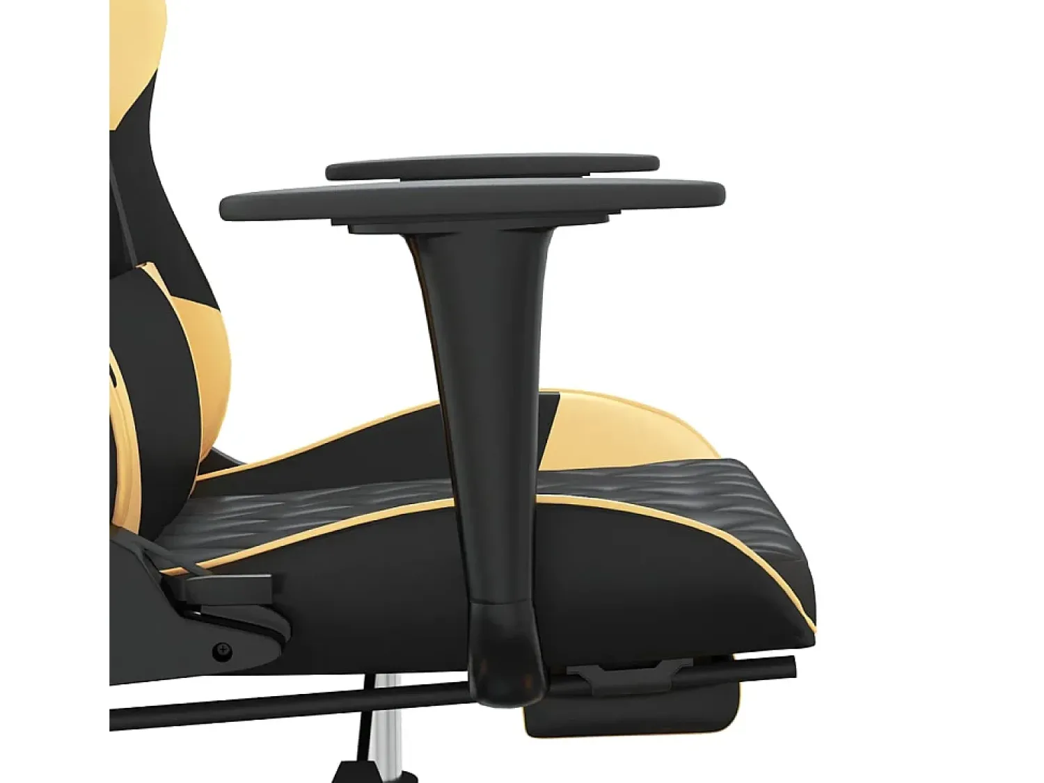 Outlet vidaxl Cadeira gaming c/ apoio pés couro artificial preto e Dourado