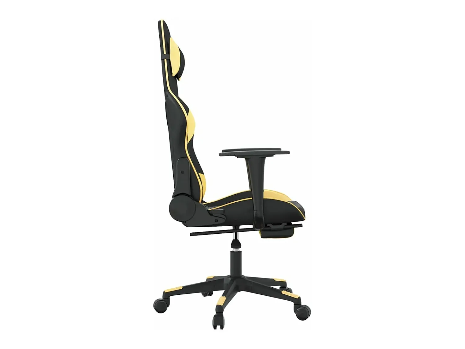 Outlet vidaxl Cadeira gaming c/ apoio pés couro artificial preto e Dourado
