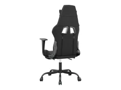 Poltrona|vidaxl Cadeira gaming c/ apoio pés couro artificial Preto