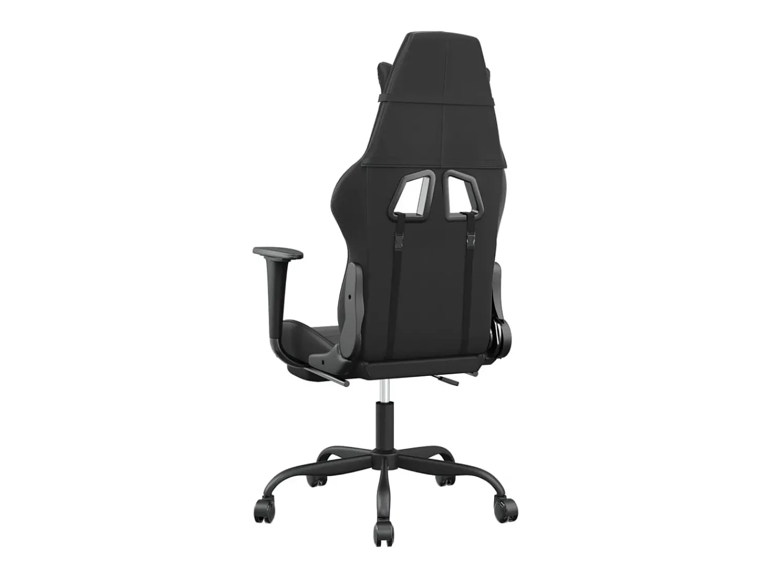 Poltrona|vidaxl Cadeira gaming c/ apoio pés couro artificial Preto