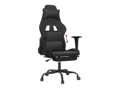 Poltrona|vidaxl Cadeira gaming c/ apoio pés couro artificial Preto