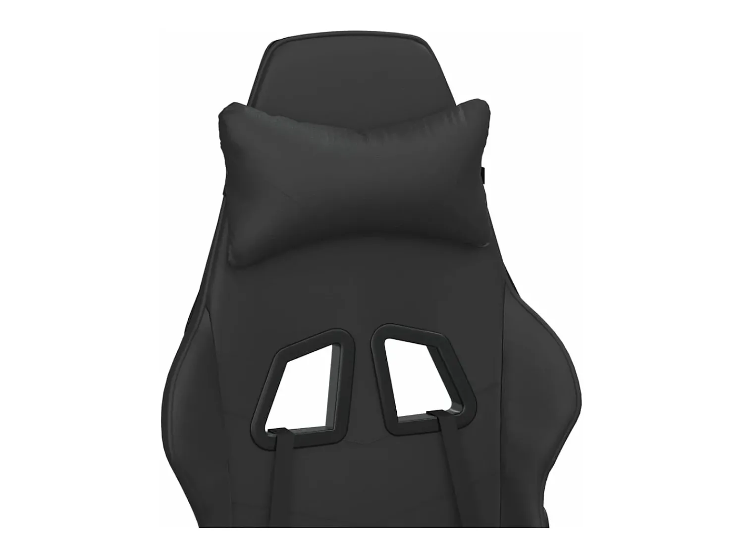 Poltrona|vidaxl Cadeira gaming c/ apoio pés couro artificial Preto