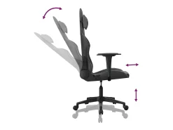 vidaxl Cadeira gaming couro artificial preto e^ Poltrona