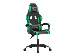 Poltrona*vidaxl Cadeira gaming couro artificial preto e Verde