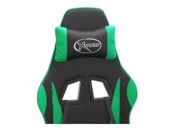 Poltrona*vidaxl Cadeira gaming couro artificial preto e Verde