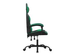 Poltrona*vidaxl Cadeira gaming couro artificial preto e Verde