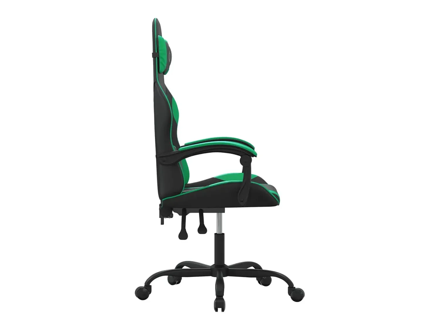 Poltrona*vidaxl Cadeira gaming couro artificial preto e Verde