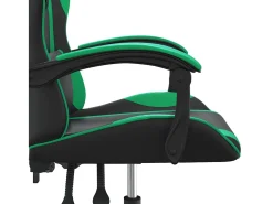 Poltrona*vidaxl Cadeira gaming couro artificial preto e Verde