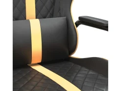 Poltrona*vidaxl Cadeira gaming couro artificial preto e dourado Vermelho