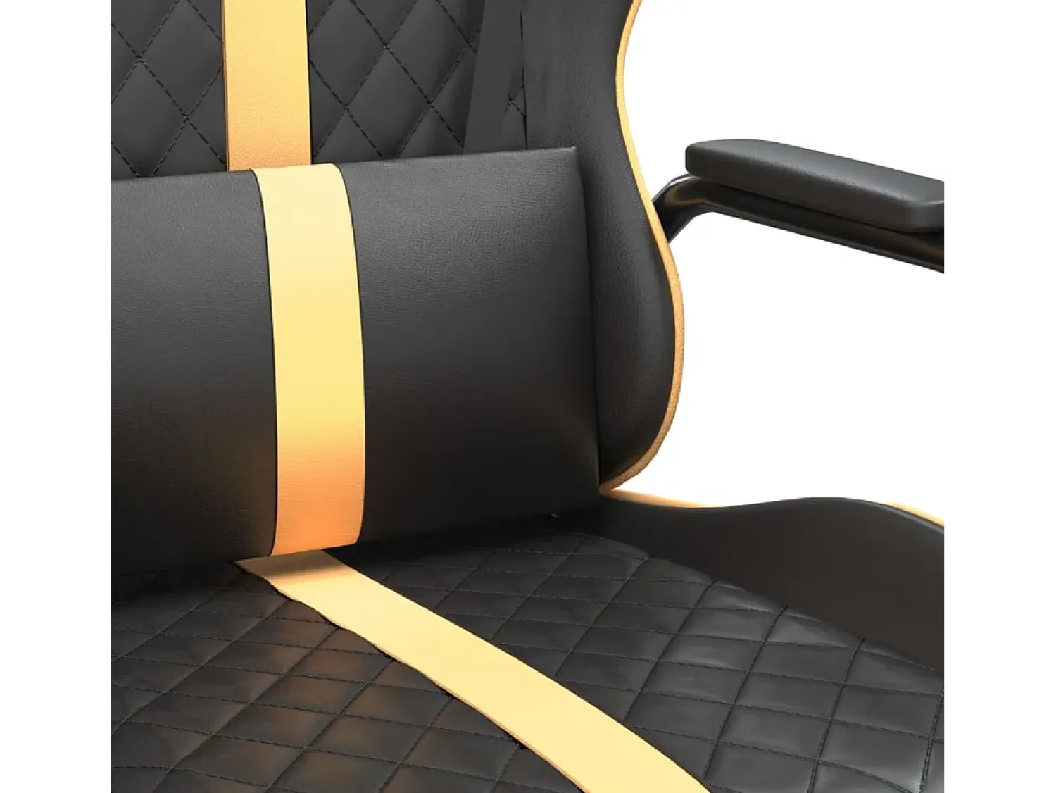 Poltrona*vidaxl Cadeira gaming couro artificial preto e dourado Vermelho