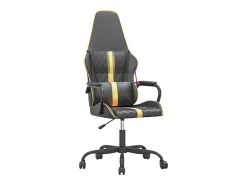 Poltrona*vidaxl Cadeira gaming couro artificial preto e dourado Vermelho