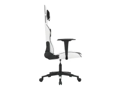 Best vidaxl Cadeira gaming couro artificial branco e Preto