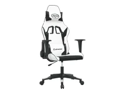 Best vidaxl Cadeira gaming couro artificial branco e Preto
