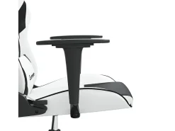 Best vidaxl Cadeira gaming couro artificial branco e Preto