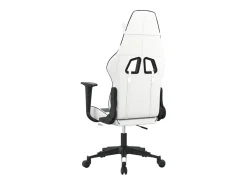 Best vidaxl Cadeira gaming couro artificial branco e Preto