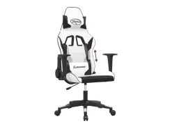 Best vidaxl Cadeira gaming couro artificial branco e Preto