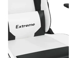 Best vidaxl Cadeira gaming couro artificial branco e Preto