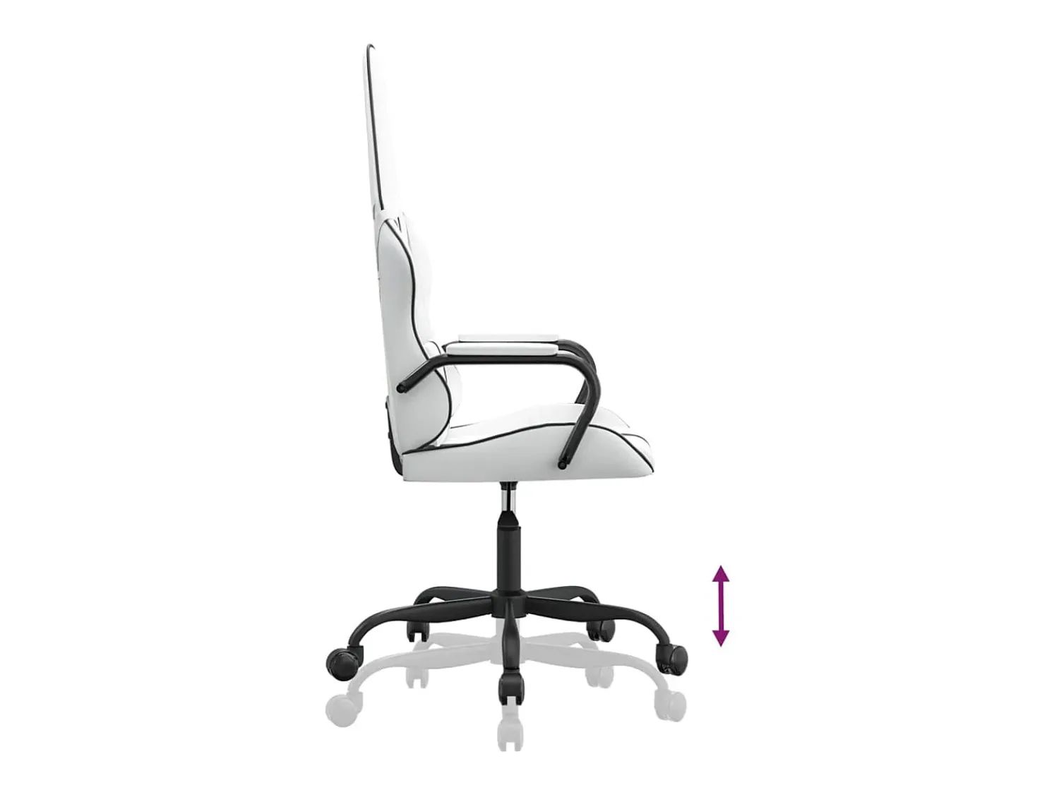 Discount vidaxl Cadeira gaming couro artificial branco e Preto