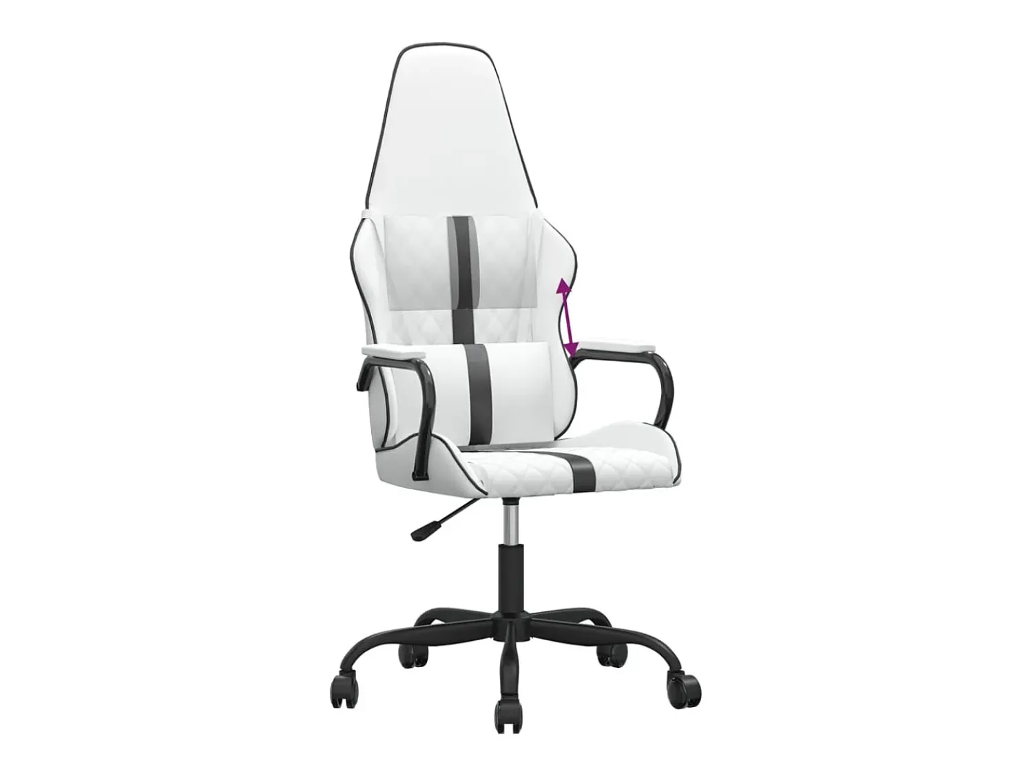 Discount vidaxl Cadeira gaming couro artificial branco e Preto