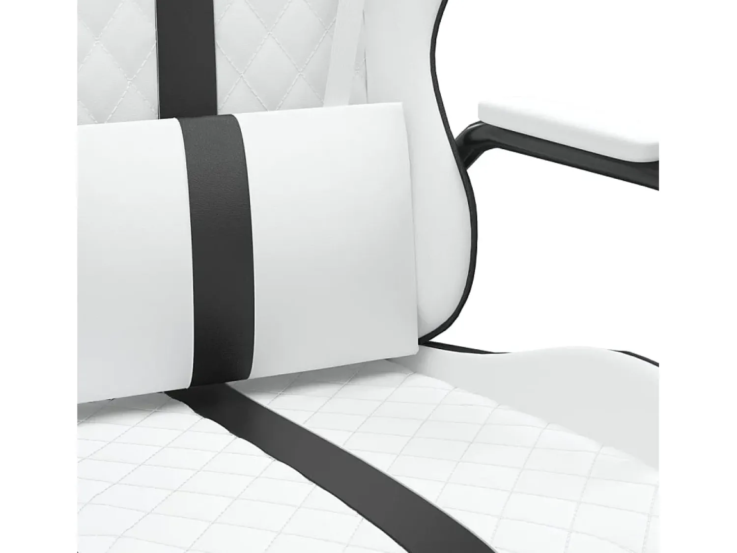 Discount vidaxl Cadeira gaming couro artificial branco e Preto