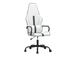 Discount vidaxl Cadeira gaming couro artificial branco e Preto